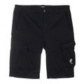 Cp Company 116A Satin Stretch Cargo Shorts In Black