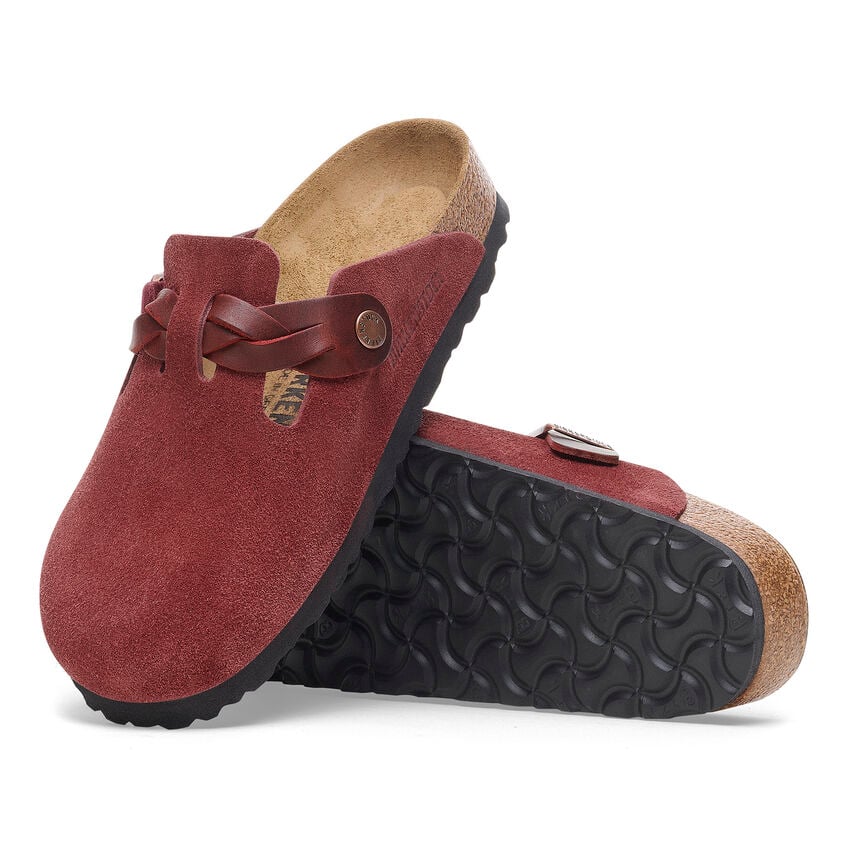 Women's Boston Braided Suede Leather Zinfandel Medium/Narrow