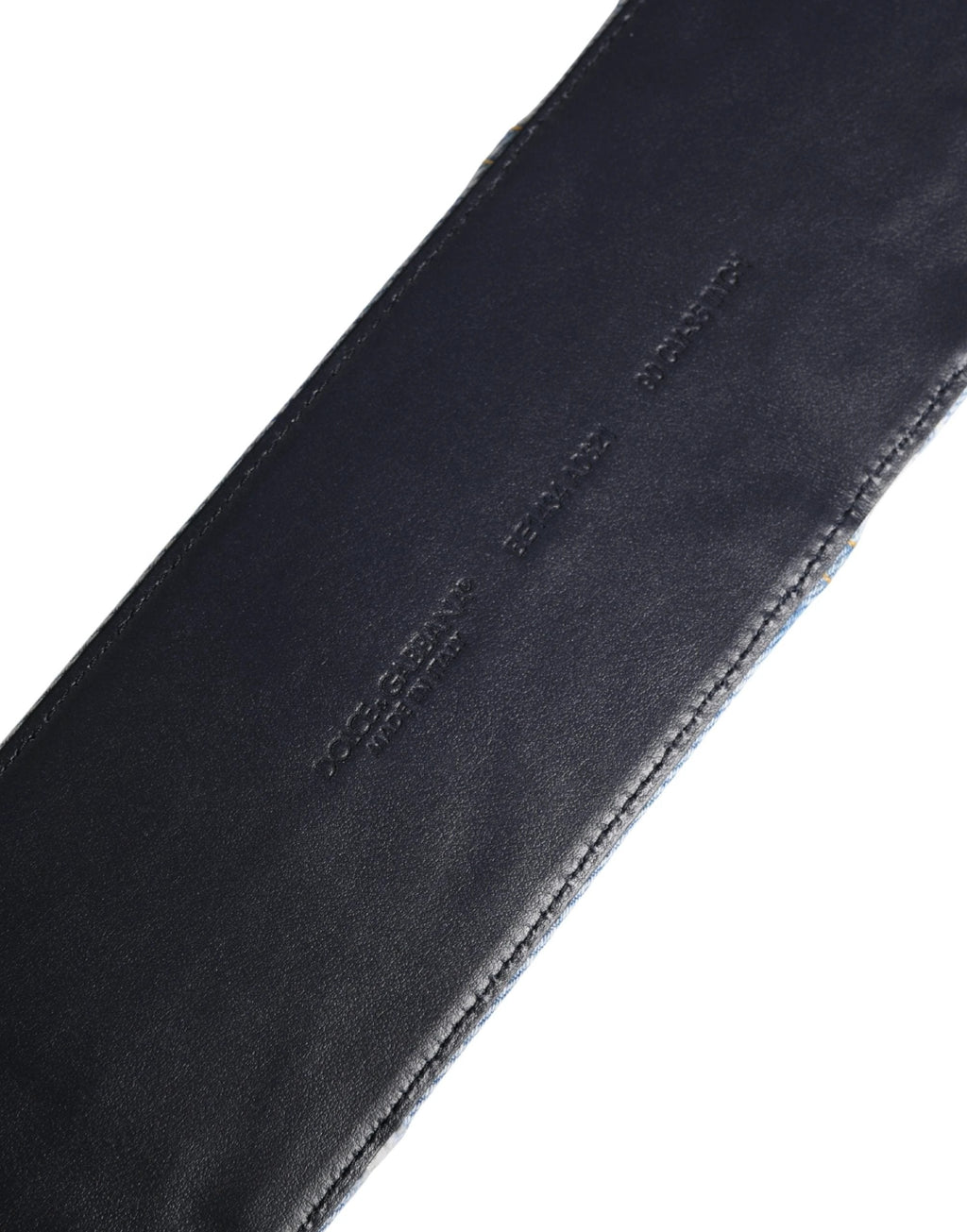 Dolce & Gabbana Blue Two Tone Denim Gold Metal Buckle Belt