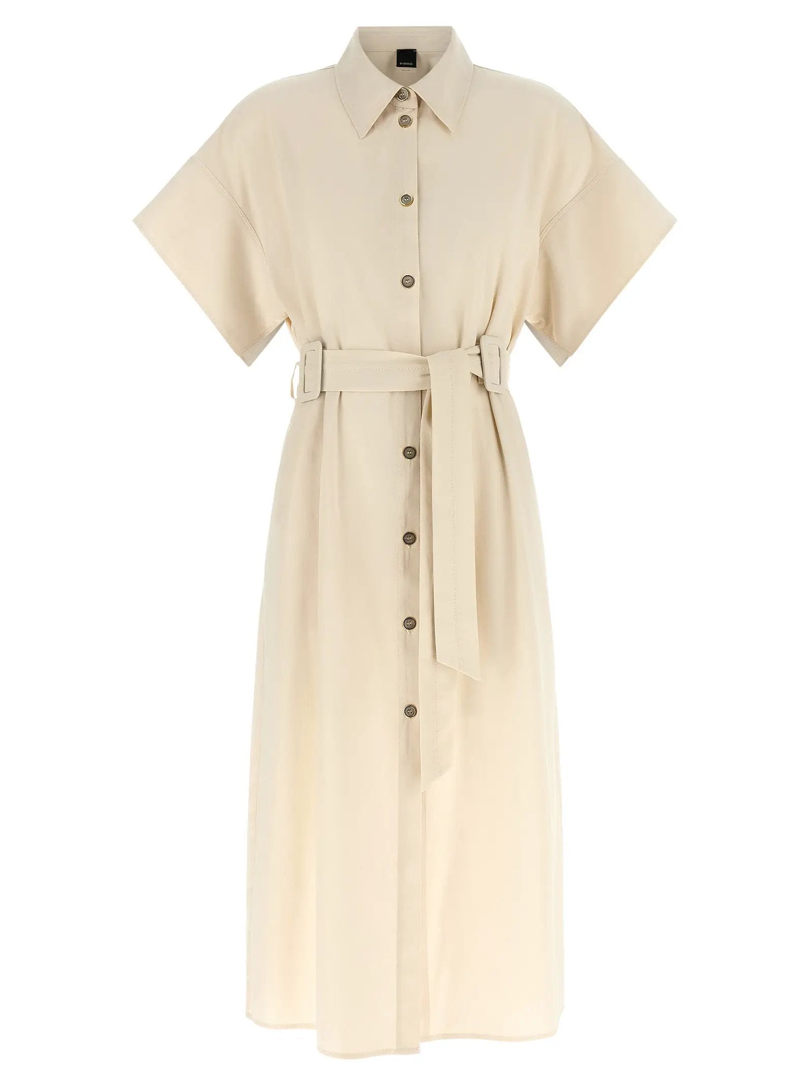 PINKO Beige Cotton Midi Dress