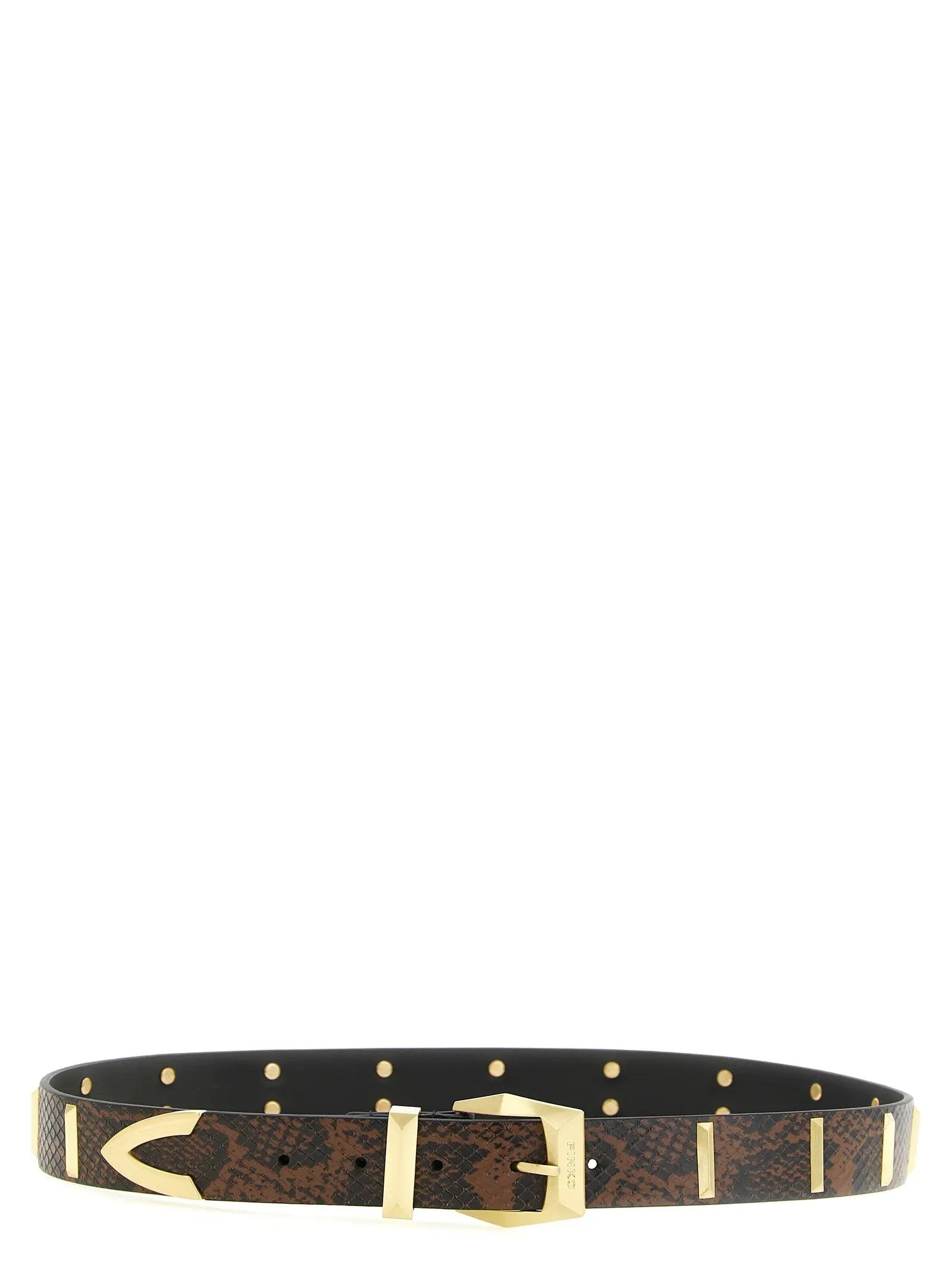 PINKO Gray Calfskin Regular Belt
