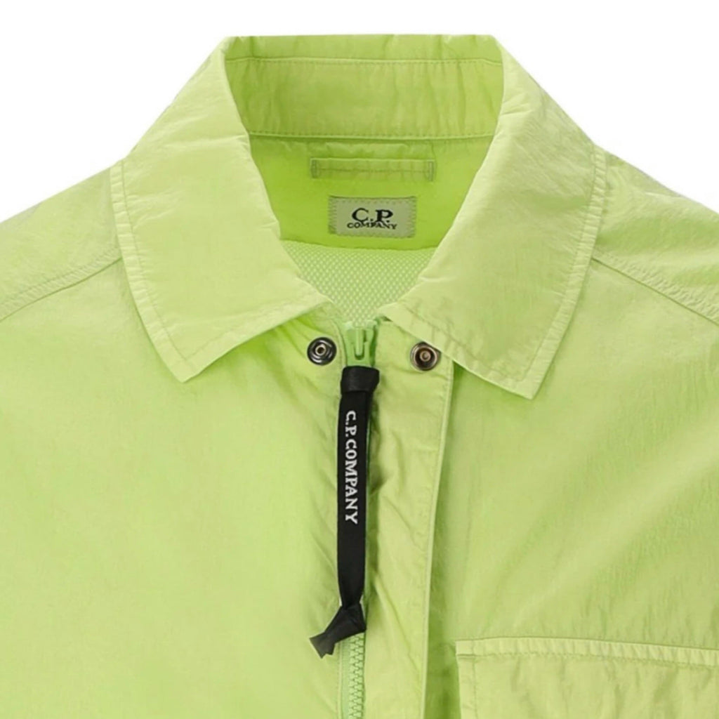 Cp Company Chrome-R Pocket Overshirt in White Pear Green