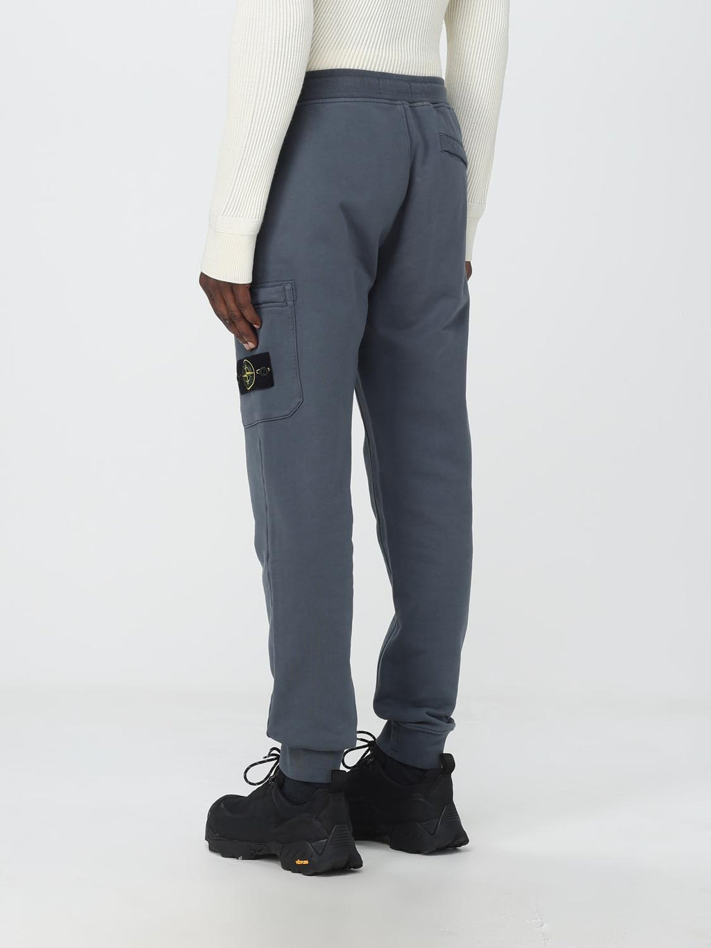 Stone Island Cotton Jogging Botttoms In Grey