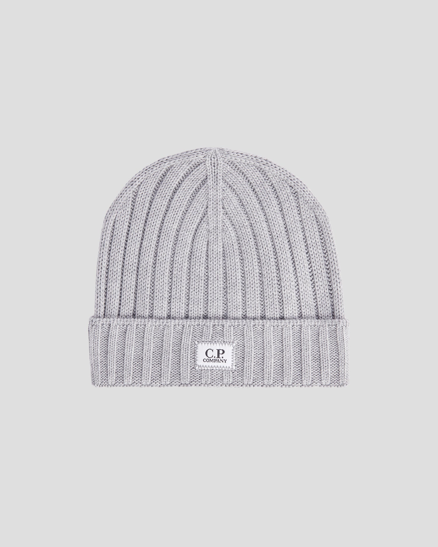 Extra Fine Merino Wool Logo Beanie Grey Melange