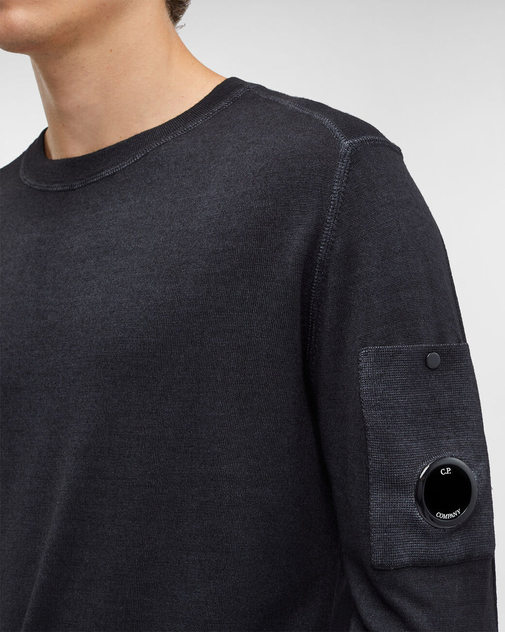 Merino Wool Plain Jumper Black