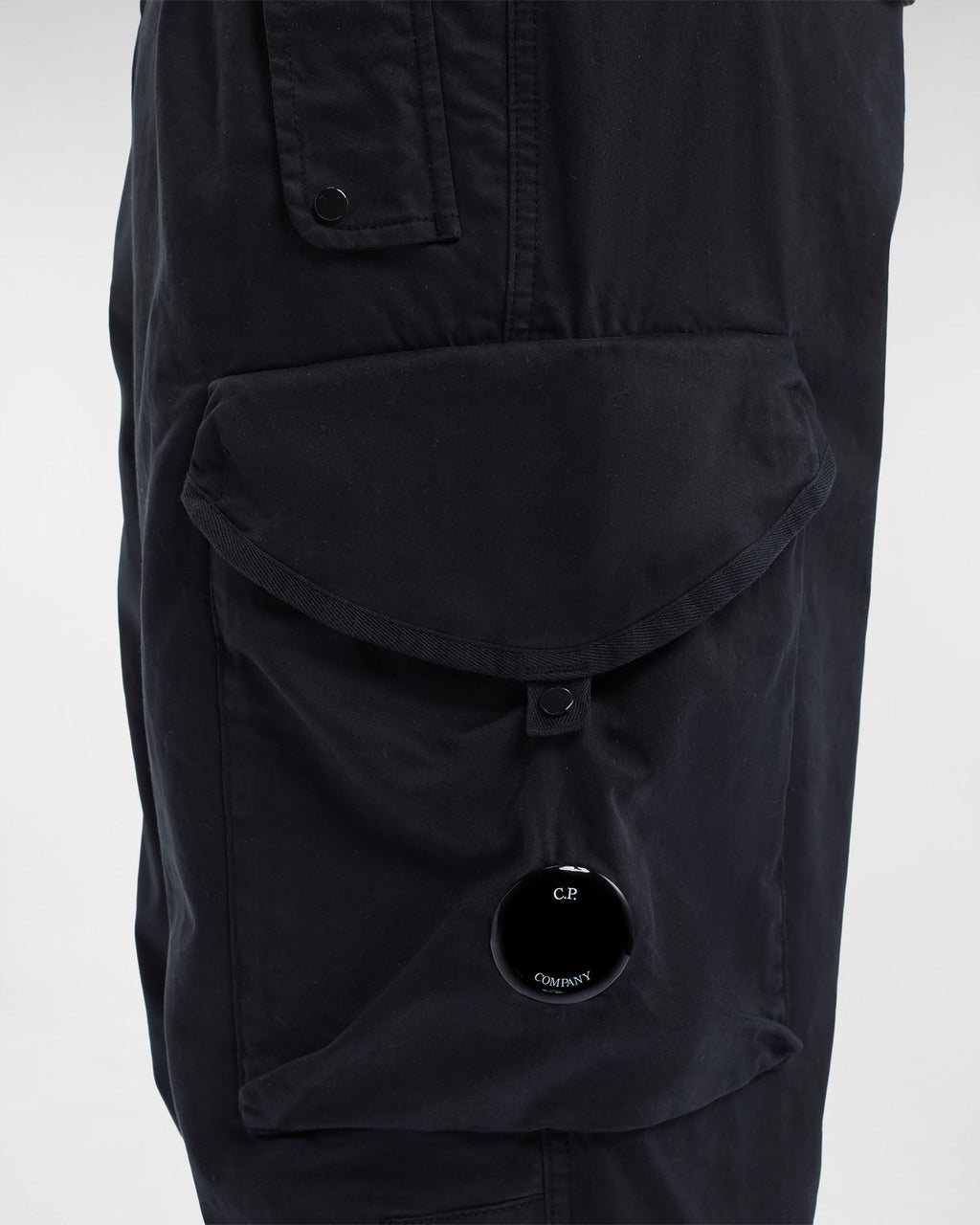 Stretch Sateen Pants Loose Fit Black