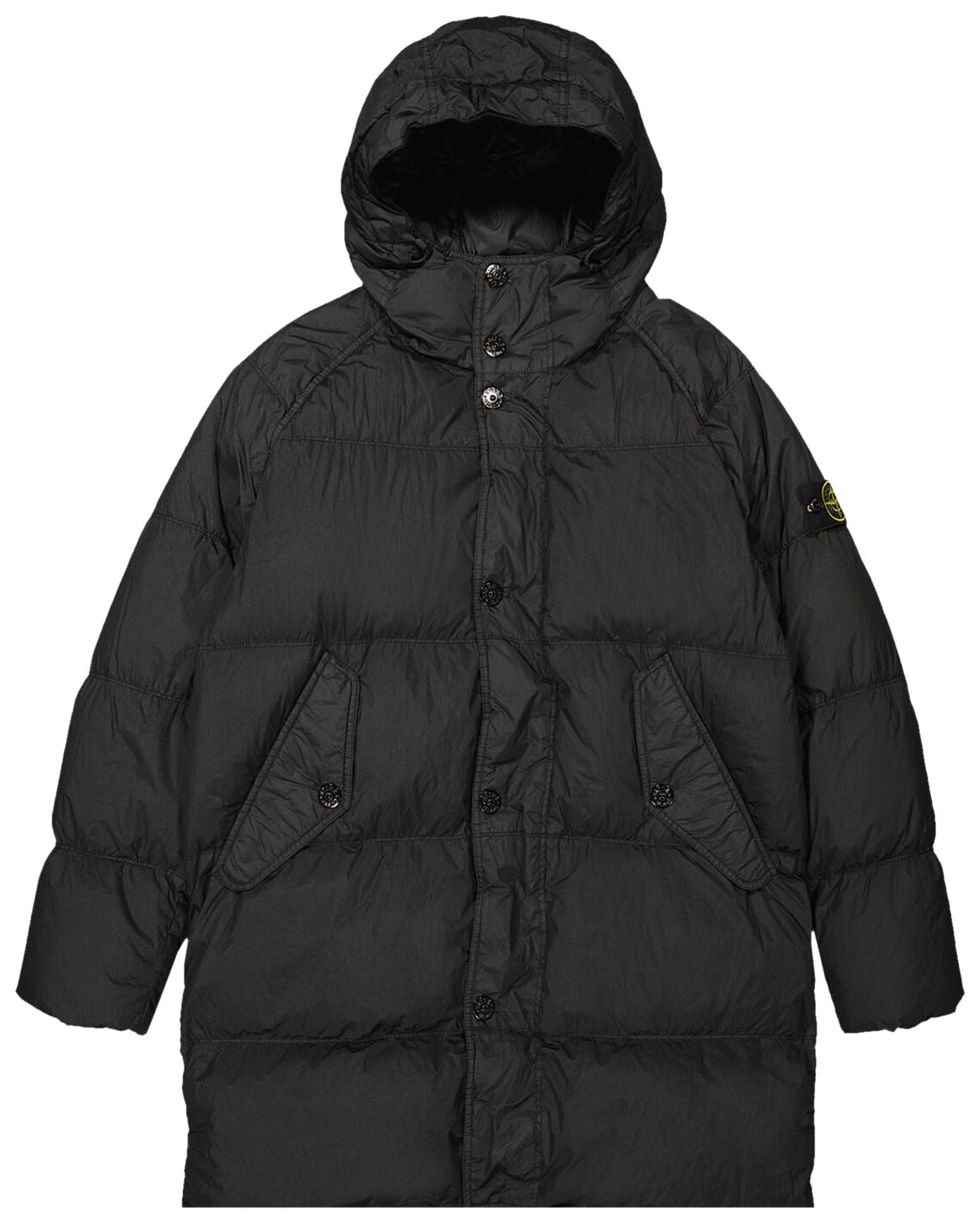 Stone Island Garment Dyed Crinkle Reps Ny Down Parka in Black