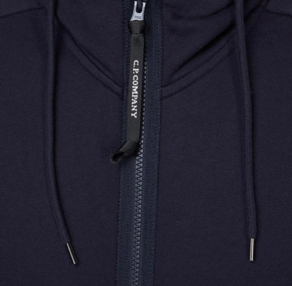 Cp Company Goggle Full Zip Hoodie In Navy