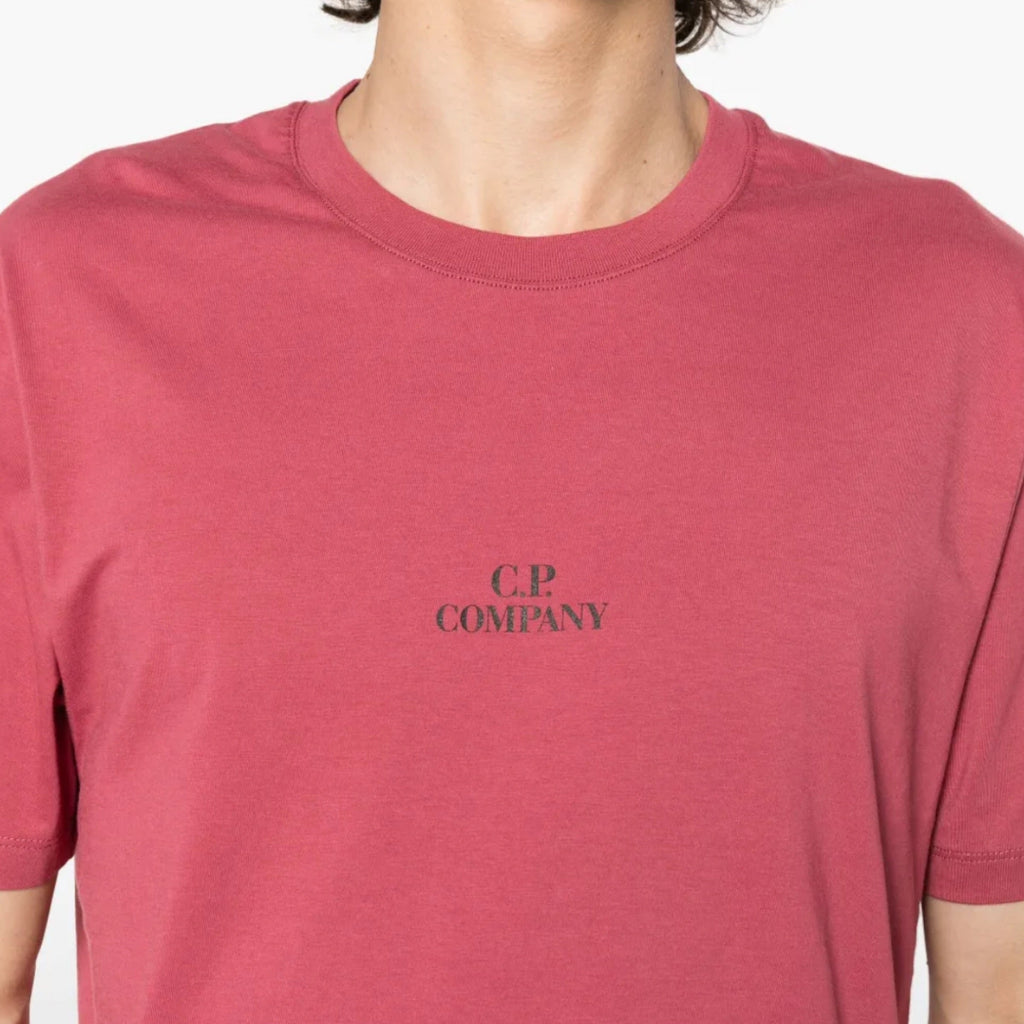 Cp Company 141A 30/1 Jersey Graphic Logo T-Shirt In Red Bud