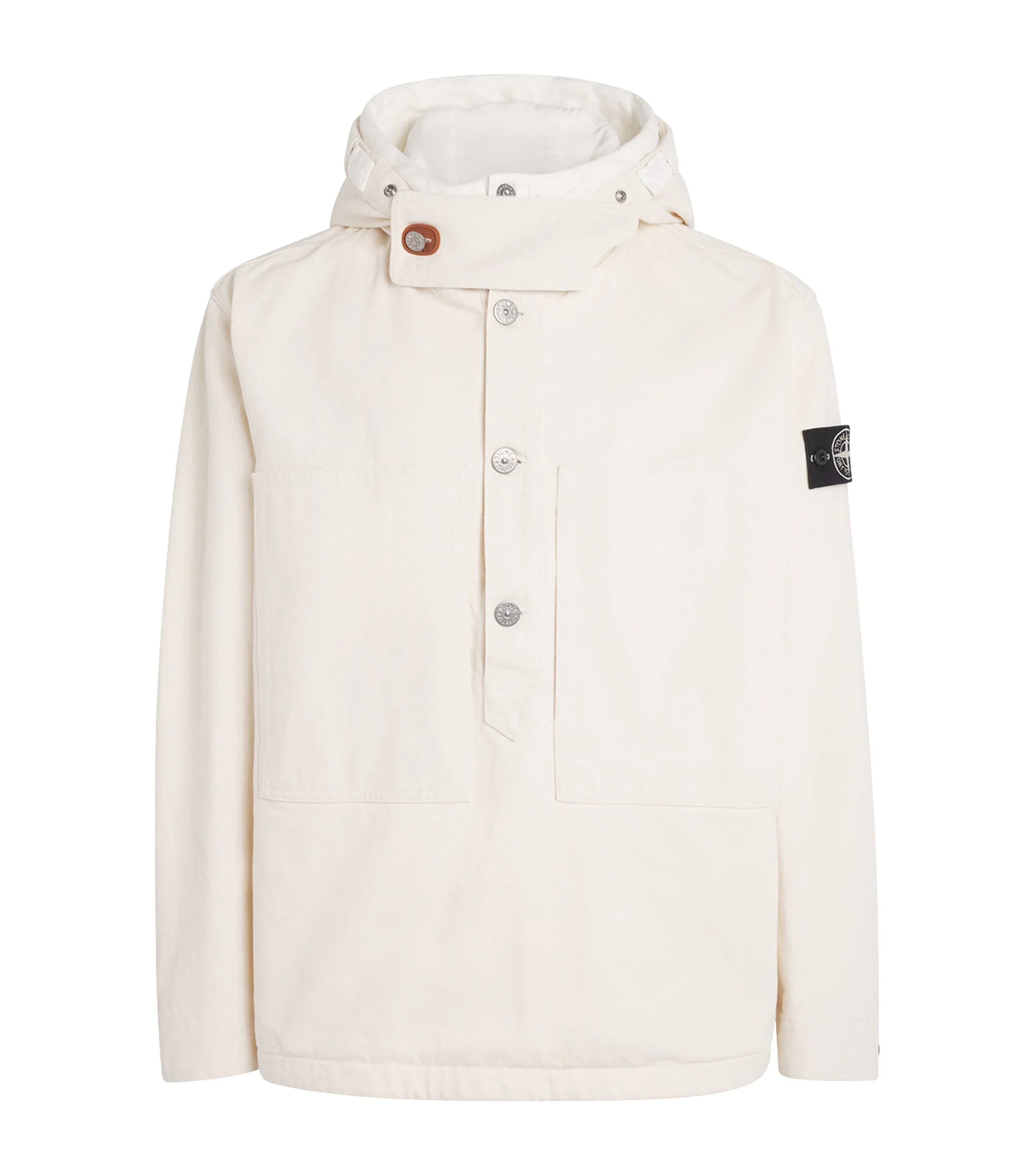 Stone Island Natural Cotton Gabardine Raw Beauty Jacket In Ivory