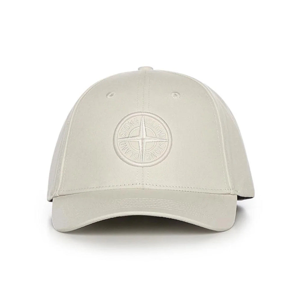 Stone Island Cotton Reps Compass Cap In Ivory