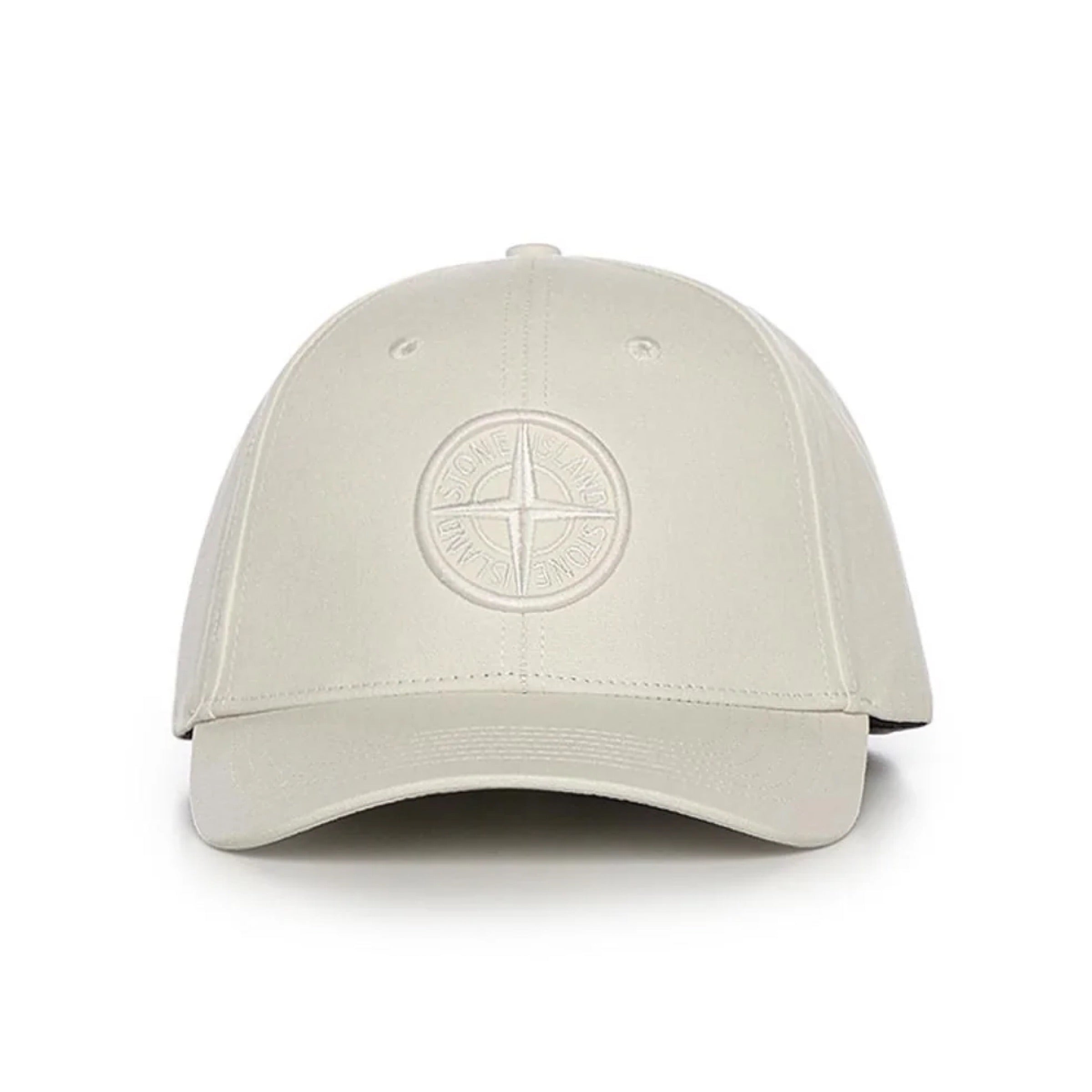 Stone Island Cotton Reps Compass Cap In Ivory