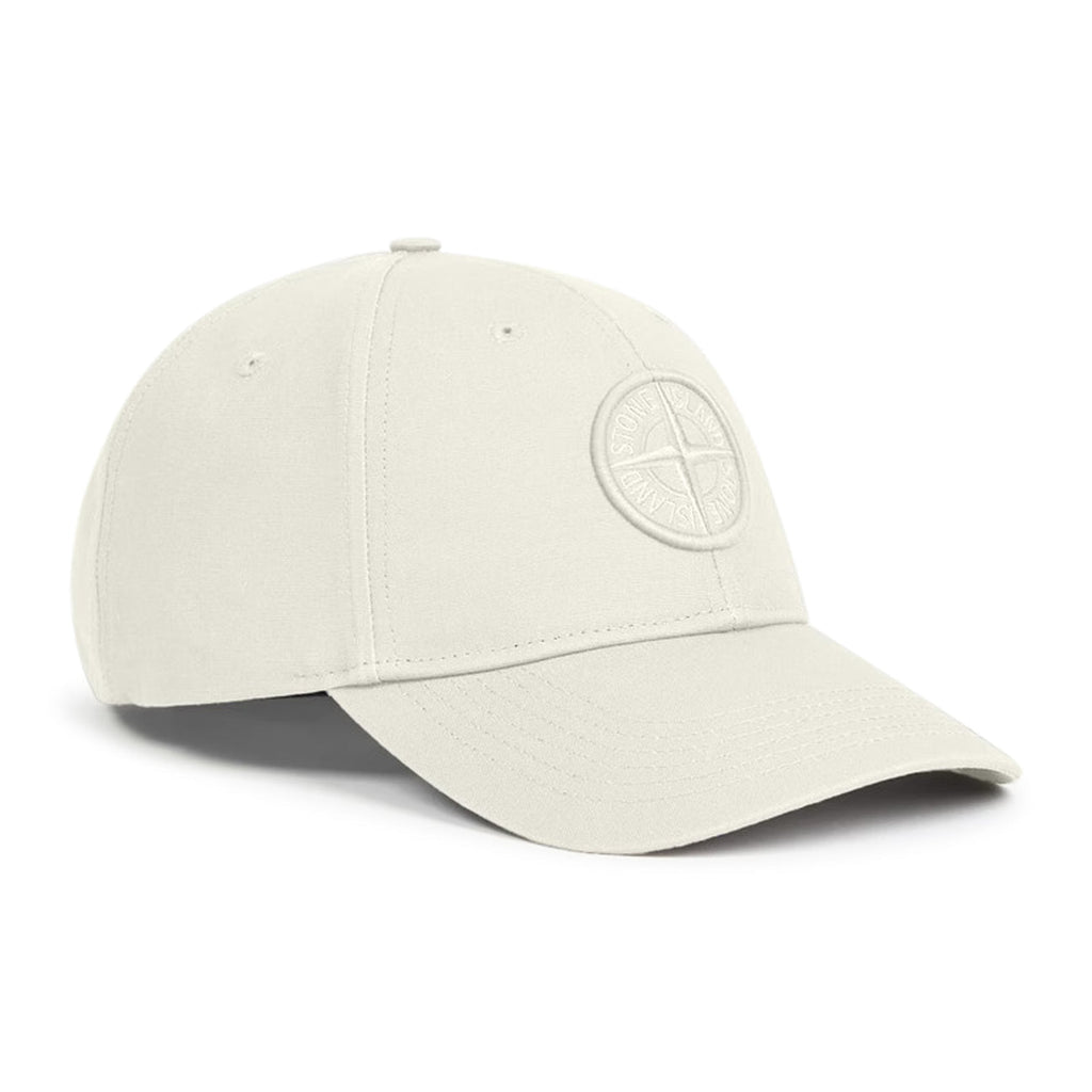 Stone Island Cotton Reps Compass Cap In Ivory