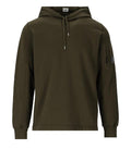 Cp Company Light Fleece Lens Overhead Hoodie In Ivy Green
