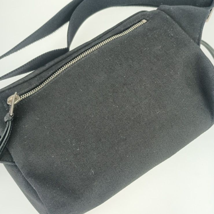 Saint Laurent Paris Waist Bag City Belt Black Canvas Leather Men