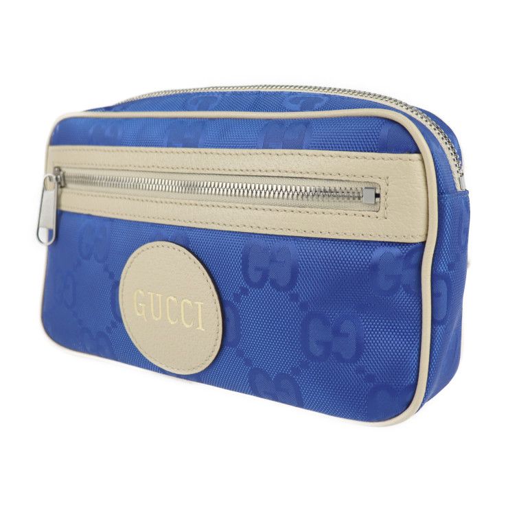Gucci Belt Bag Body Nylon Leather Blue Beige Off The Grid