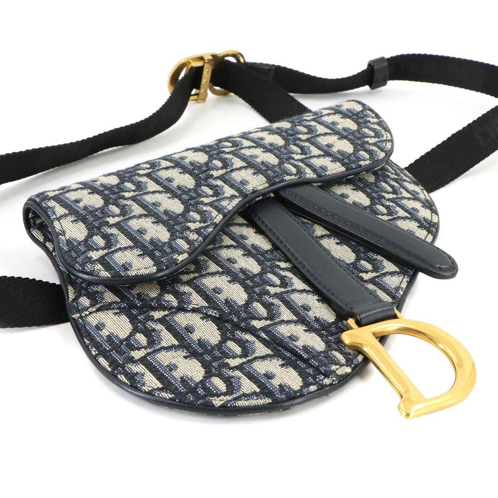 Dior Oblique Saddle Belt Pouch Waist Bag Canvas Leather