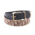 Dior Belt Oblique Brown Canvas Leather
