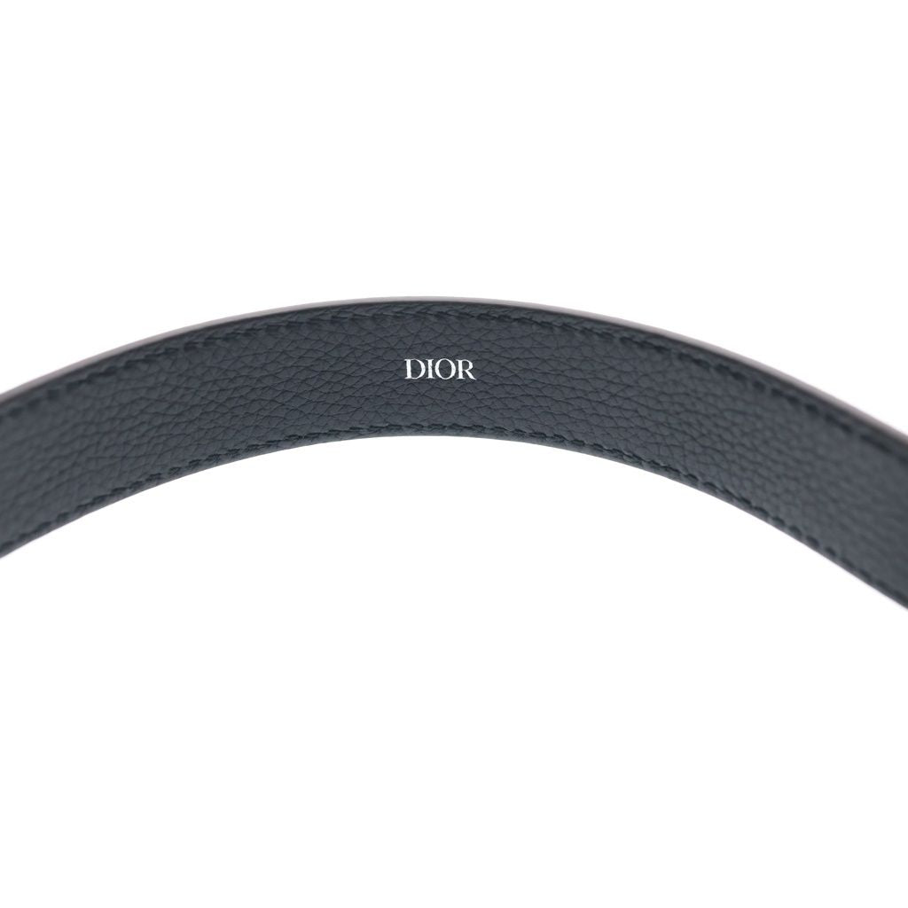 Dior Logo Buckle Leather Belt Black