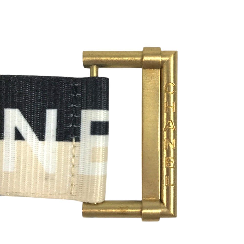 Chanel Belt CC Logo Canvas Leather Black