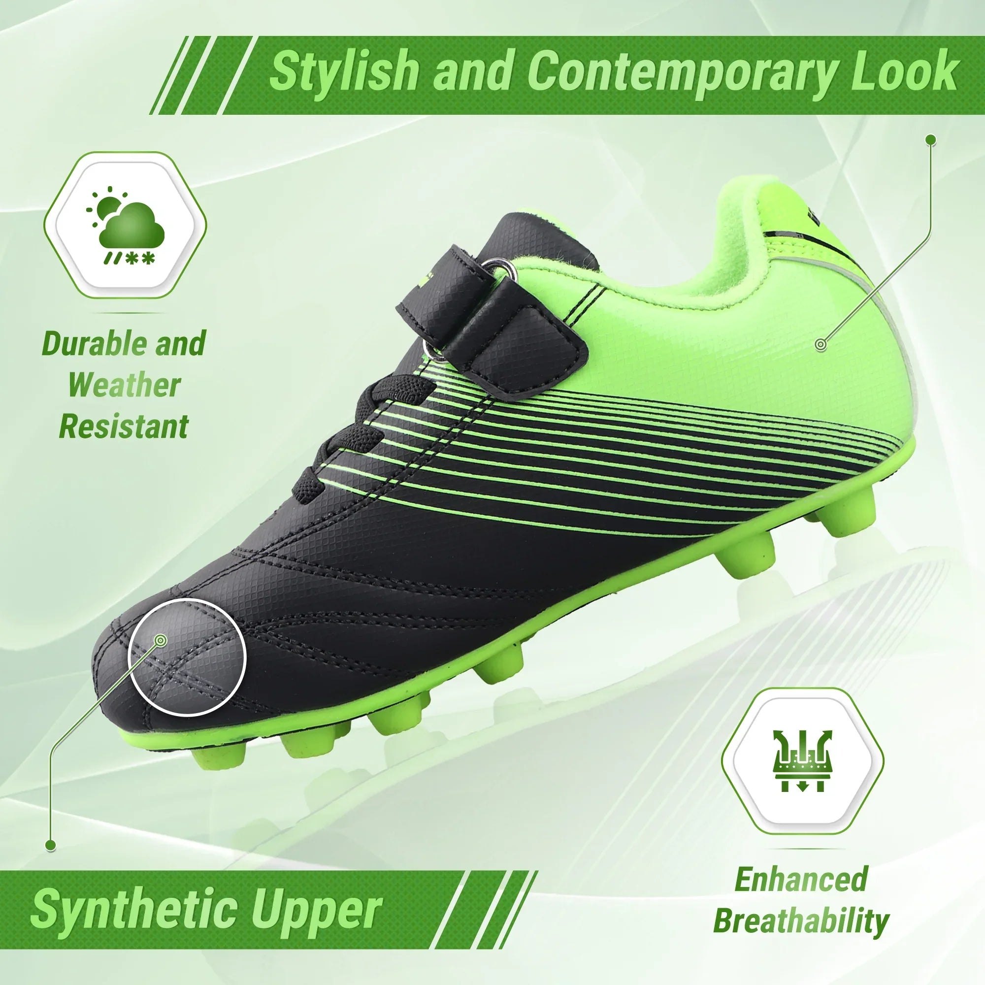 Vizari Youth Loma Velcro Firm Ground Soccer Cleats
