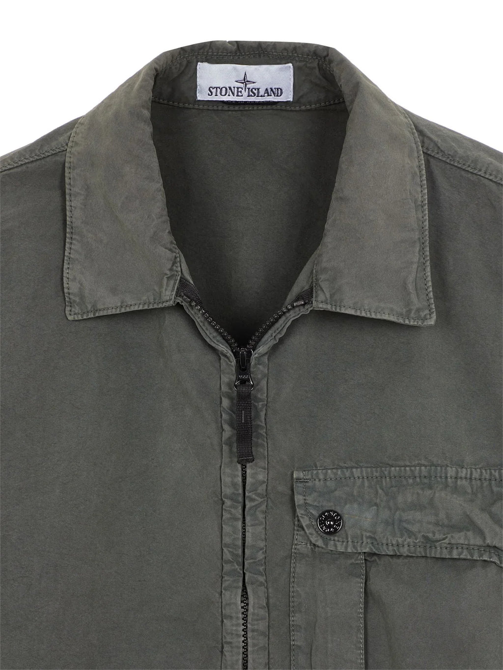 Stone Island Garment Dyed Overshirt Musk Green