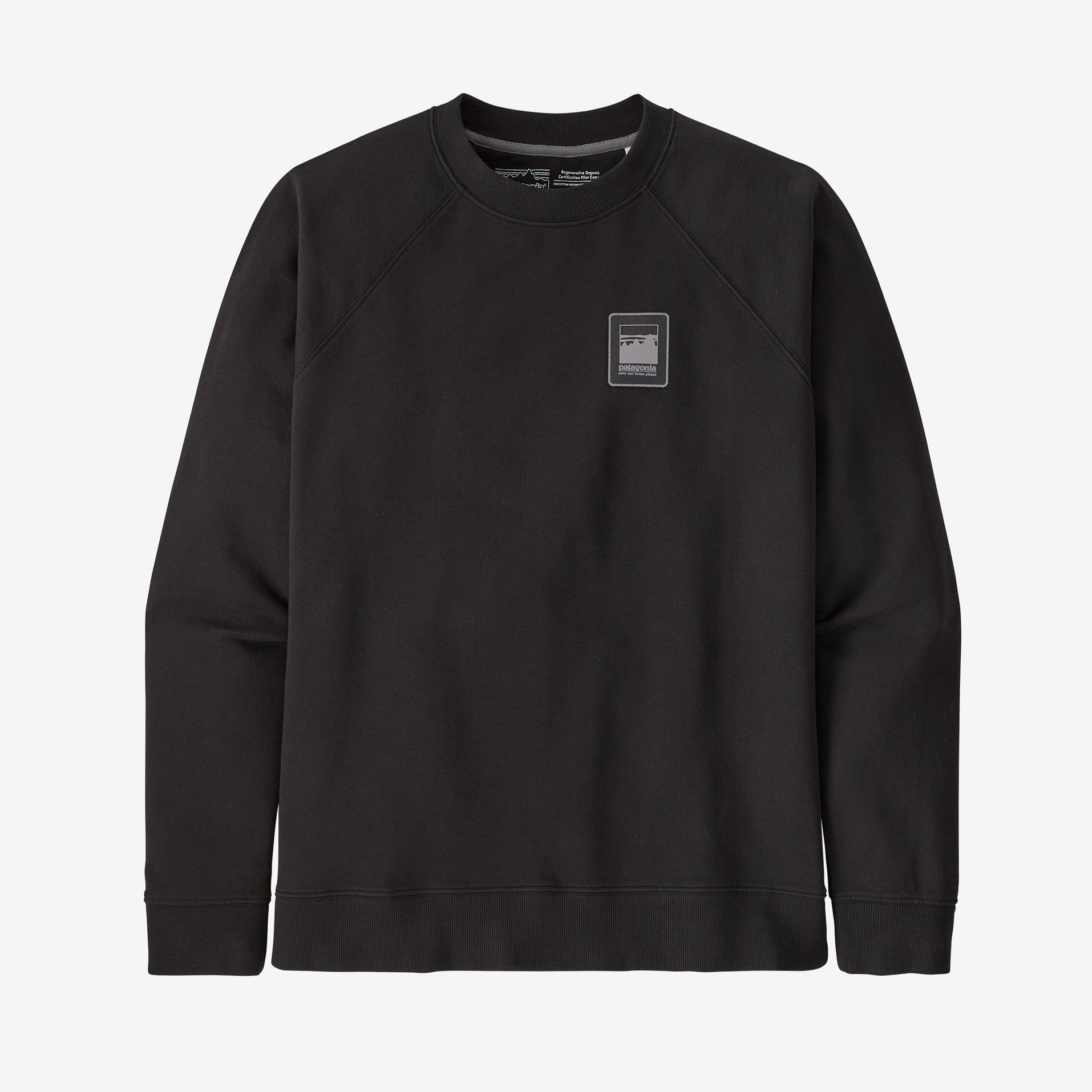 Patagonia Felpa girocollo uomo Men's Alpine Icon Regenerative Organic Cotton Crew Sweatshirt Black Nero