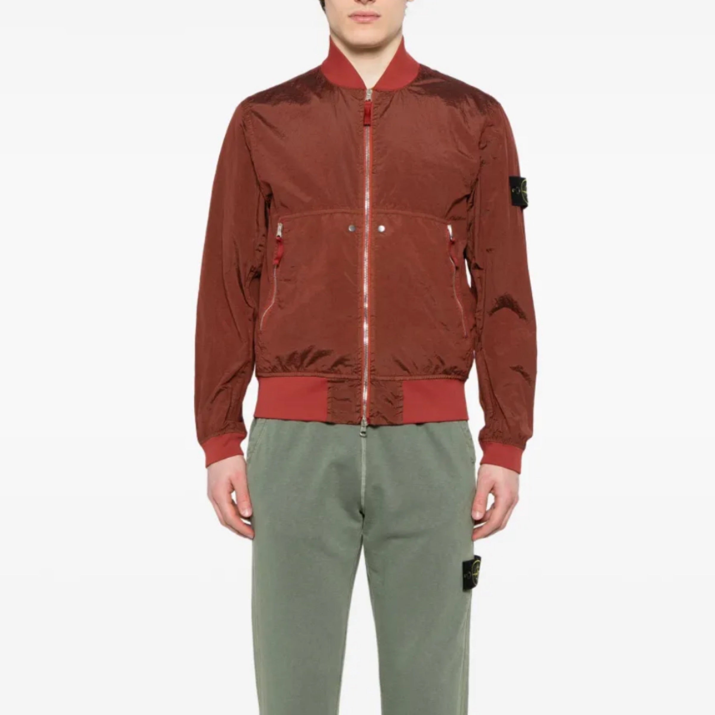 Stone Island Nylon Metal Watro Bomber Jacket In Copper