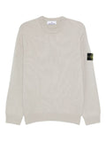 Stone Island Ribbed Sweatshirt In Pearl Grey