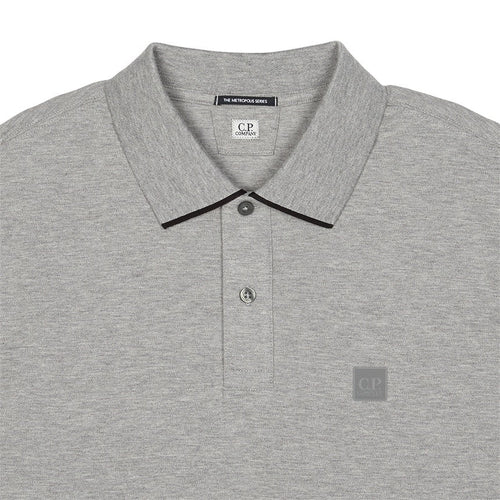 Cp Company 001A Metropolis Stretch Piquet Polo Shirt In Graphite