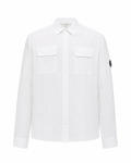 Cp Company 301A Linen Button Up Lens Safari Shirt In White