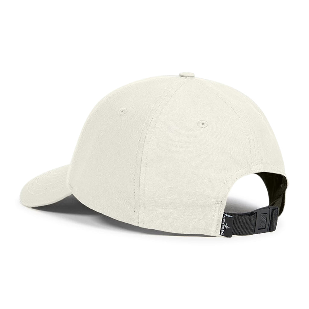 Stone Island Cotton Reps Compass Cap In Ivory