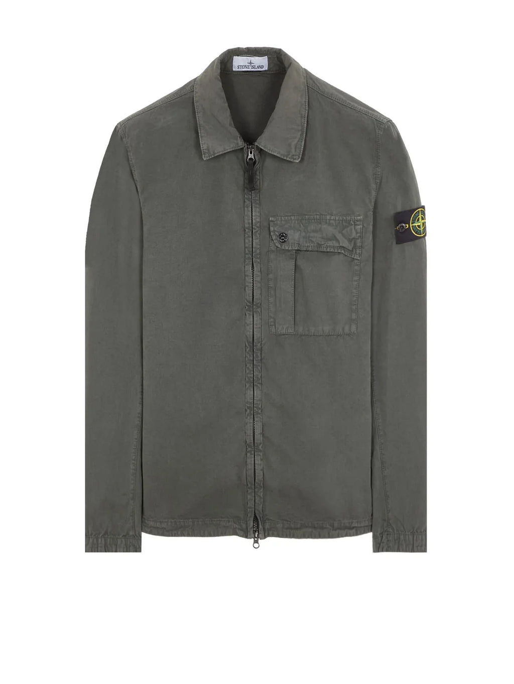 Stone Island Garment Dyed Overshirt Musk Green