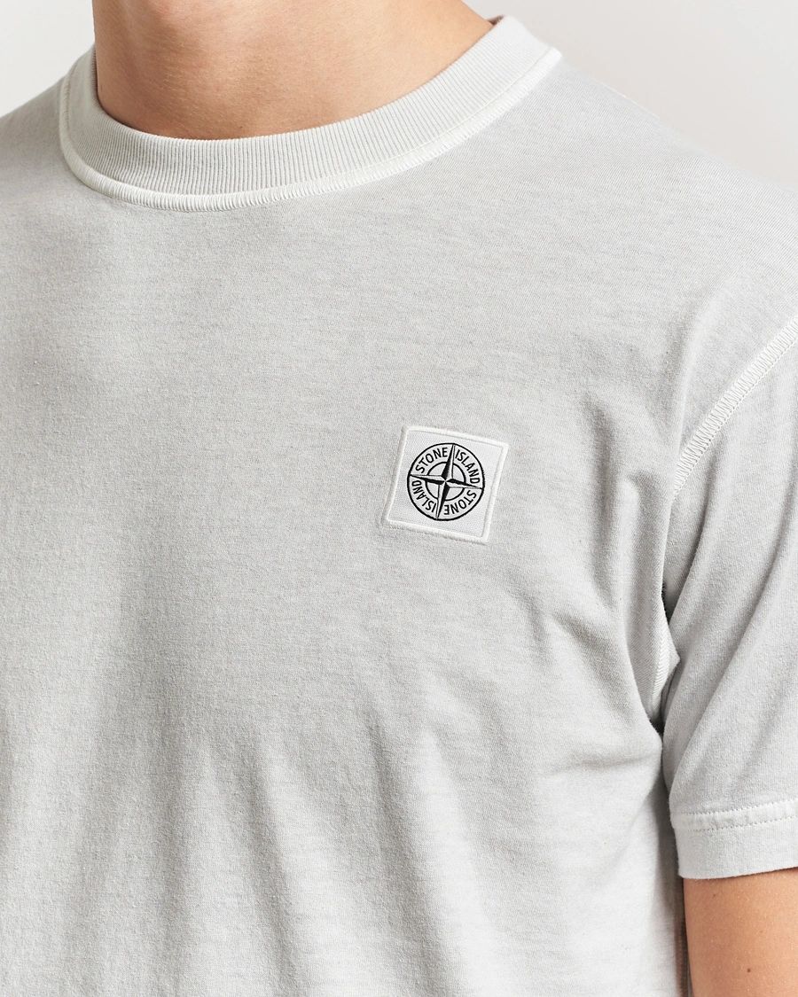Stone Island Patch Logo T-Shirt In Pearl Grey