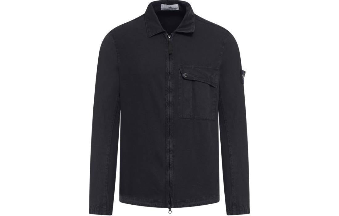 Stone Island Garment Dyed Overshirt in Navy