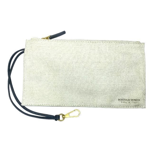 Bottega Veneta Arco Tote Handbag Intrecciato Canvas Leather White Black