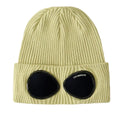Cp Company Cotton Goggle Beanie In White Pear Green