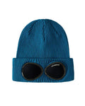 Cp Company Cotton Goggle Beanie In Ink Blue