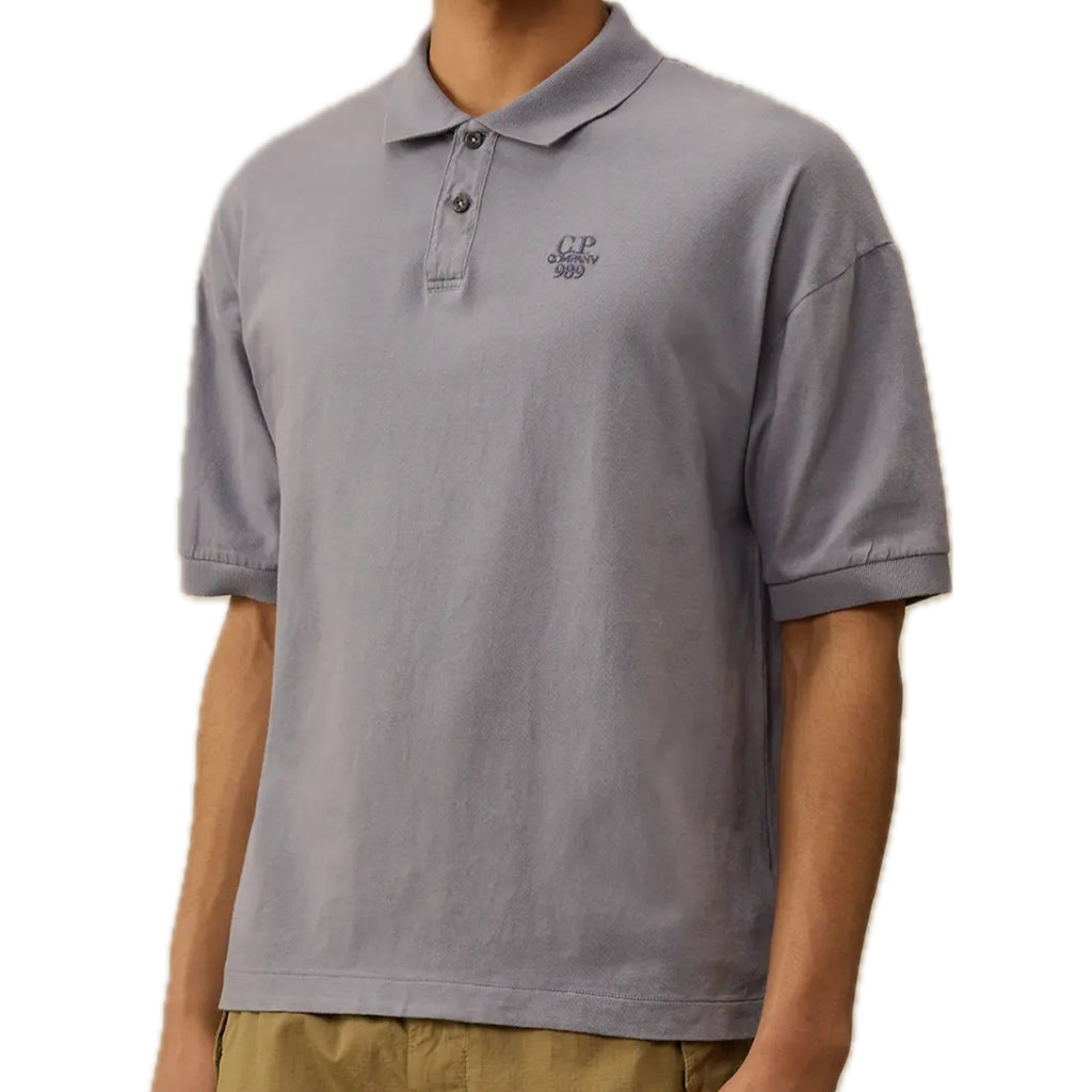 Cp Company Box Fit 989 Logo Polo Shirt In Lavender