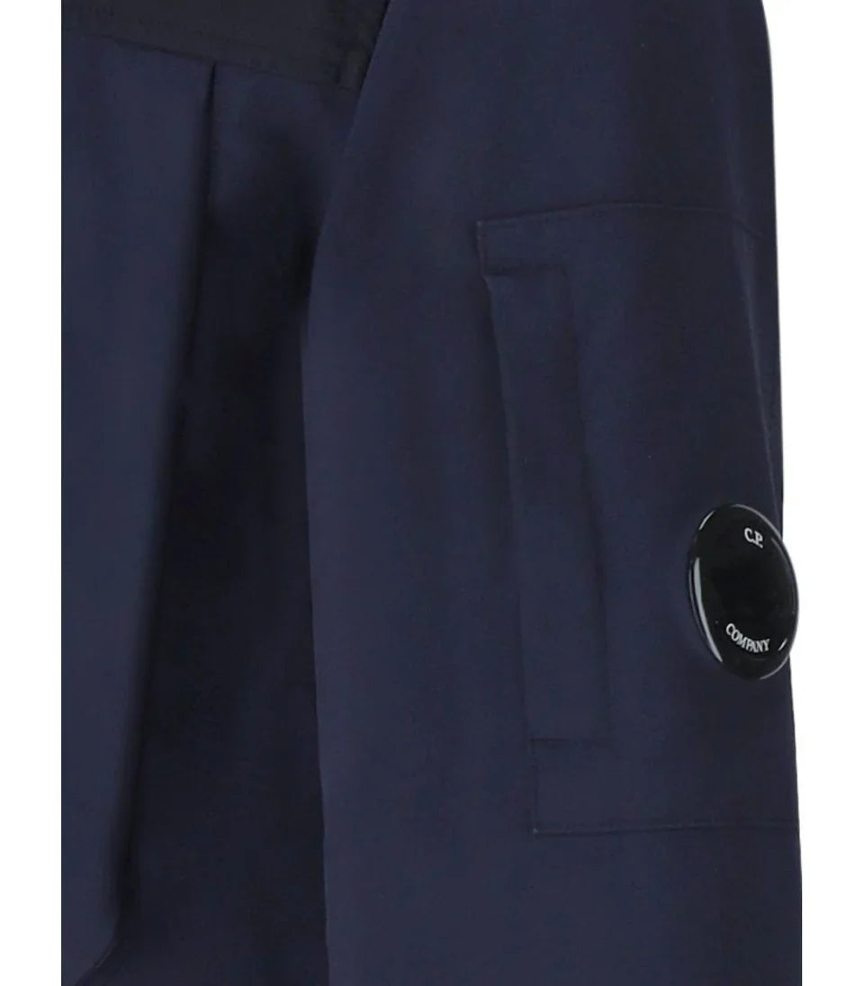 Cp Company Gd Shell Mixed Jacket In Navy