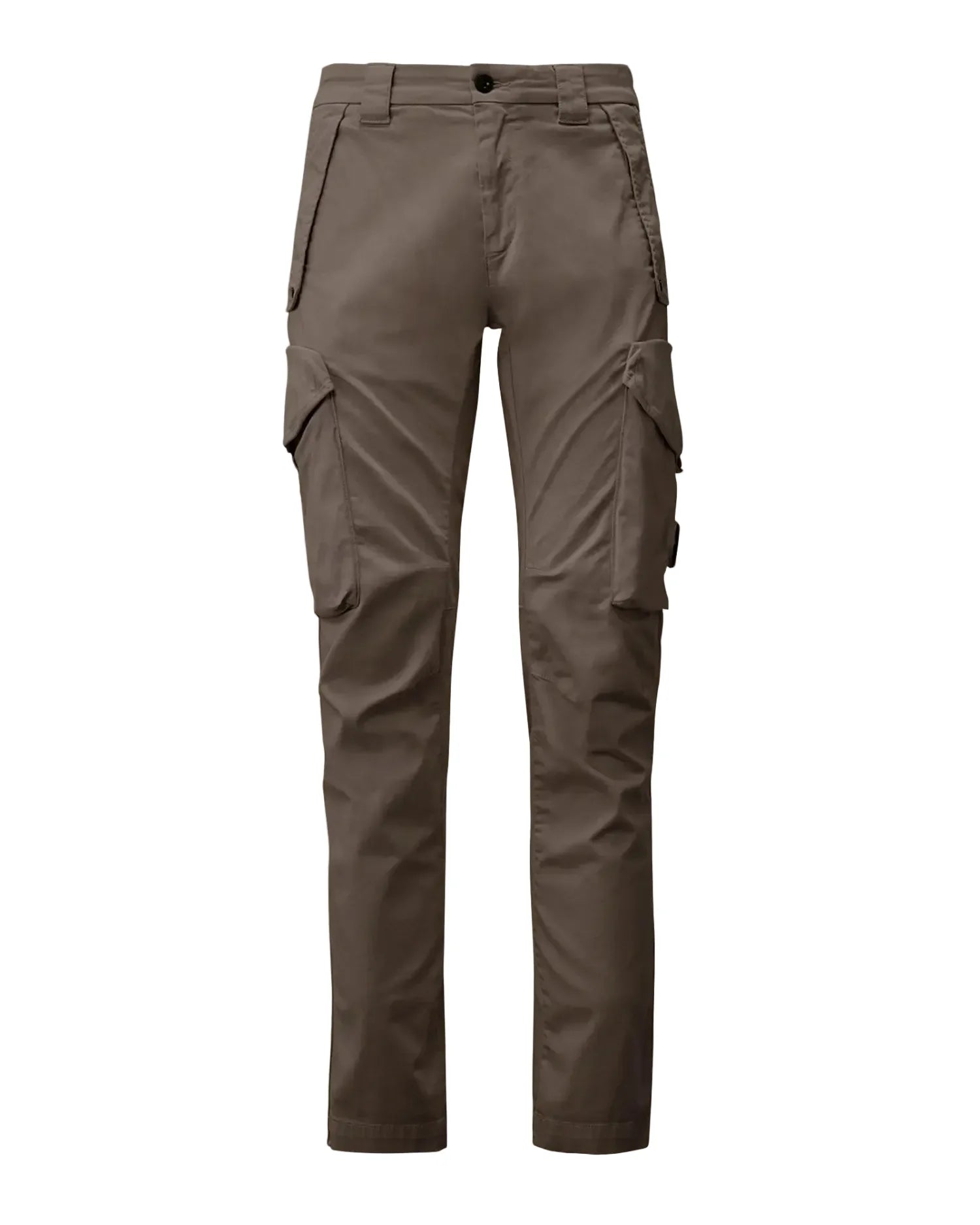 Cp Company 058A Stretch Satin Lens Cargo Pants In Smoked Pearl
