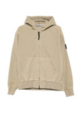 Stone Island Organic Cotton Hooded Canvas Work Jacket In Desert
