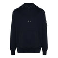 Cp Company 099A Brushed Emerised Resist Dyed Lens Hoodie In Navy