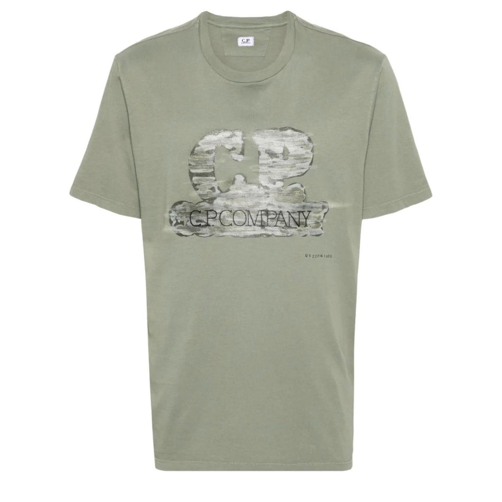 Cp Company 299A Artisinal Logo T-Shirt In Agave Green