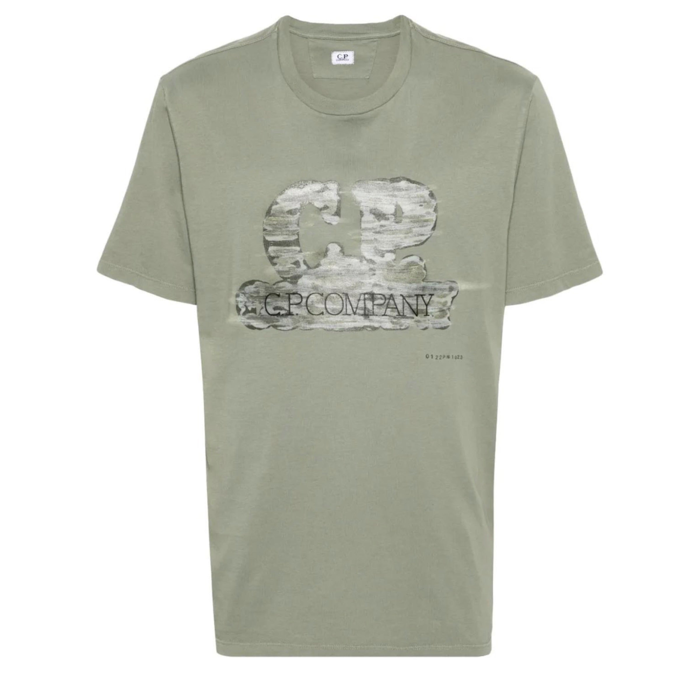 Cp Company 299A Artisinal Logo T-Shirt In Agave Green