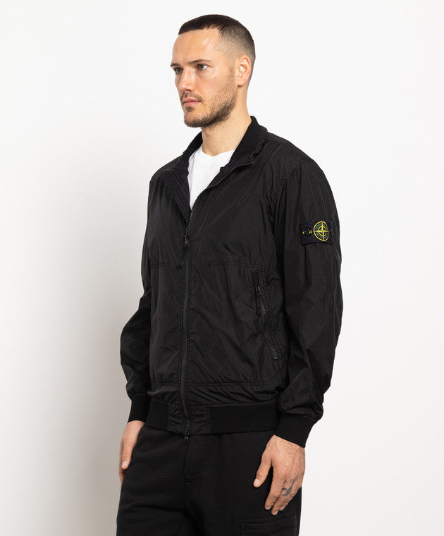 Stone Island Garment Dyed Crinkle Reps Ny Jacket In Black