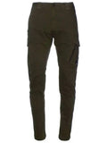 Cp Company 124A Stretch Satin Lens Cargo Pants In Ivy Green