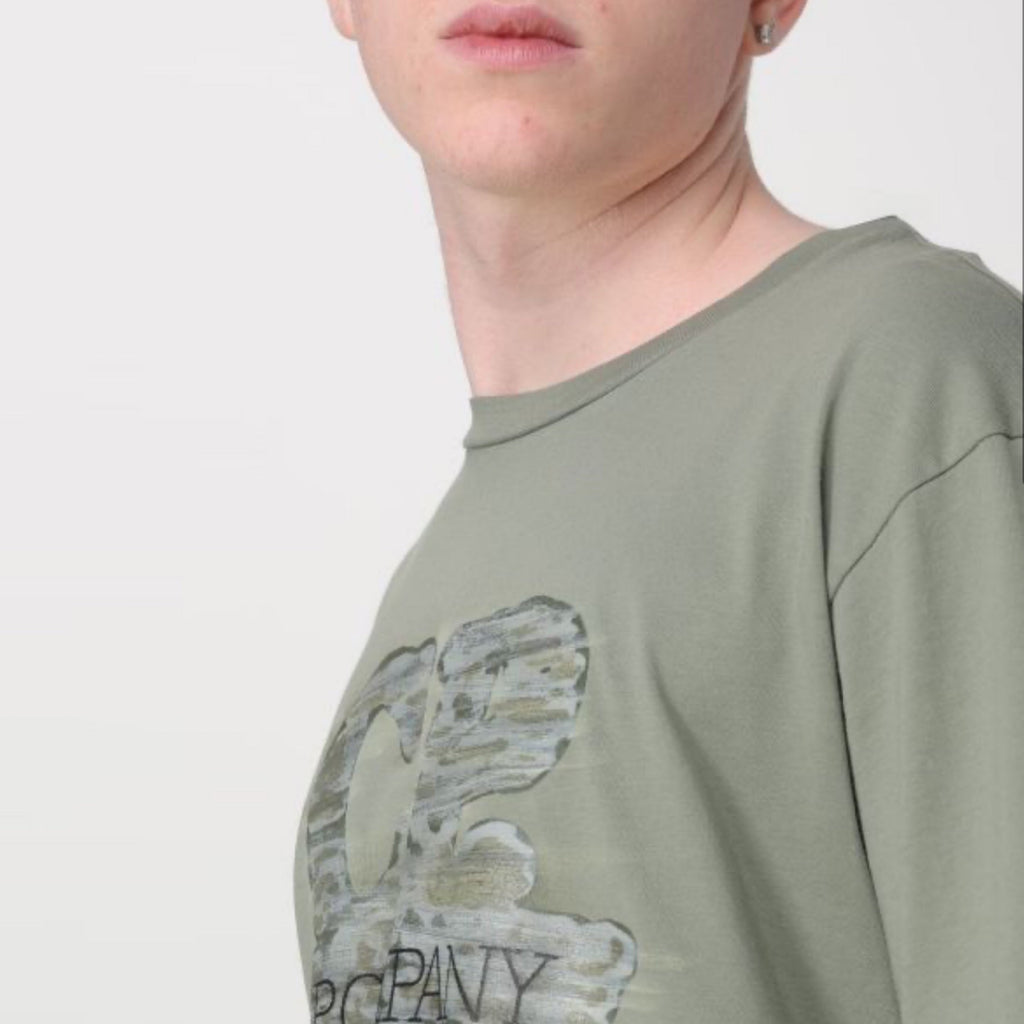 Cp Company 299A Artisinal Logo T-Shirt In Agave Green