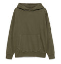Cp Company Resist Dyed Brushed Emerised Lens Overhead Hoodie In Grape Leaf