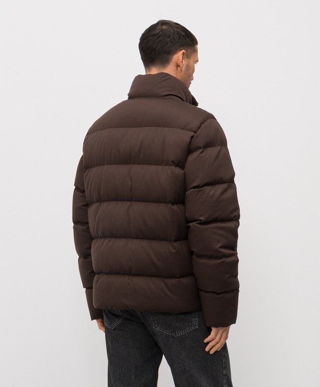 Stone Island Ghost Twill Wool-Tc Down Jacket In Brown